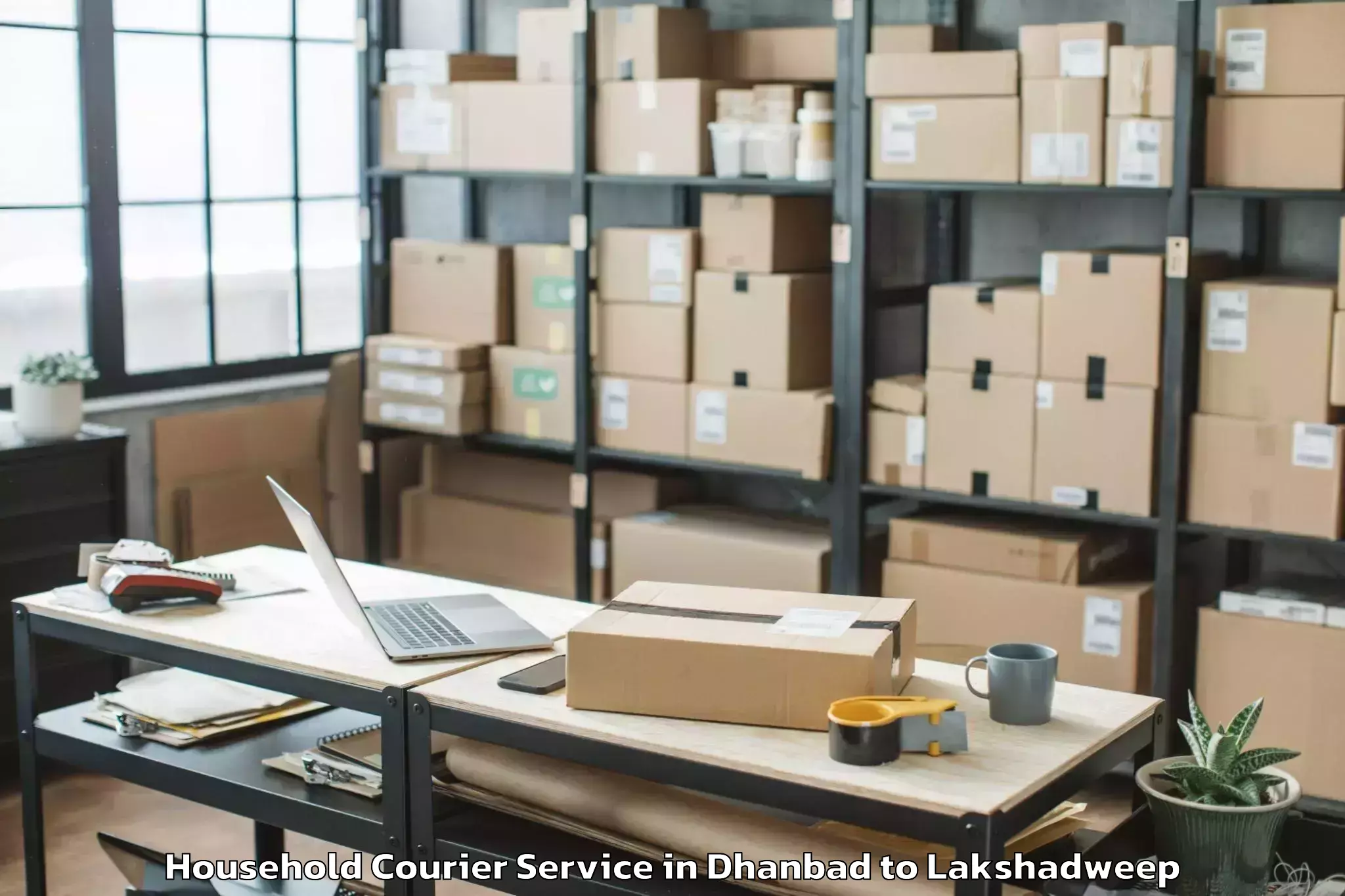 Book Dhanbad to Agatti Household Courier Online